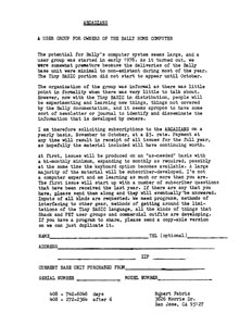 Arcadians Subscription Request One